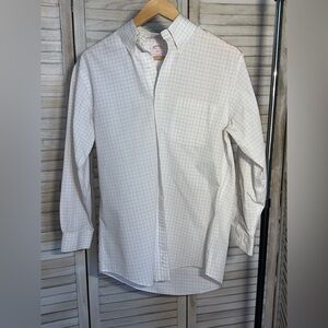 Brooks Brothers White and Gray Checkered Shirt